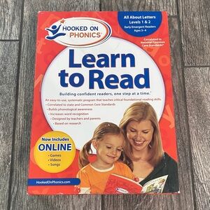 Hooked On Phonics Learn to Read AGES 3-4 ALL ABOUT LETTERS LEVELS 1 & 2